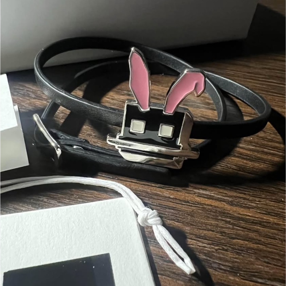 McQ by Alexander McQueen Black and Pink Bracelet